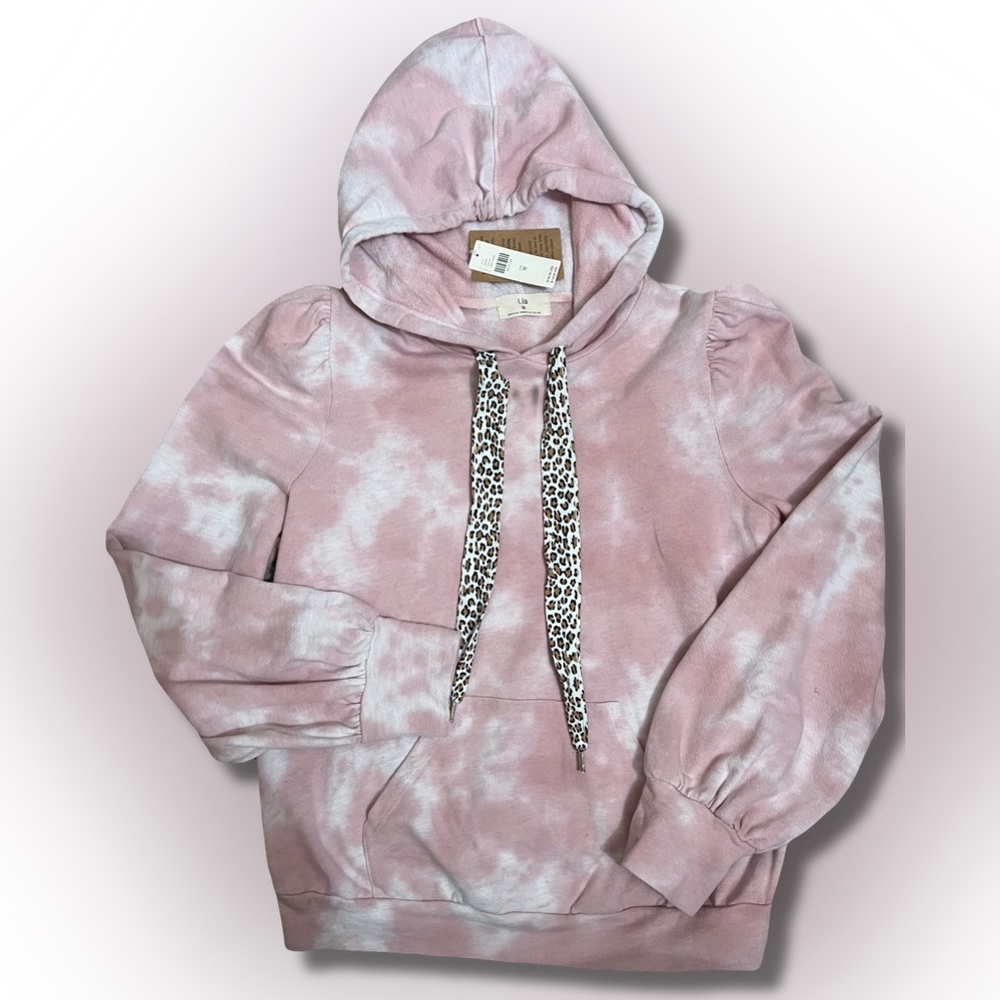 Anthropologie t.la Pink Tie-Dye Hooded Sweatshirt Size M